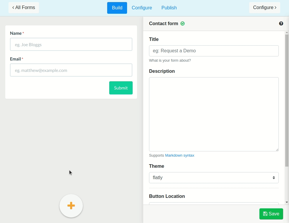 Form Endpoint API embed code